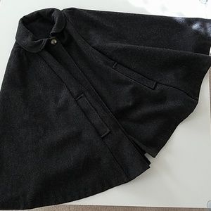Gray/ Black Wool Blend Winter Cloak